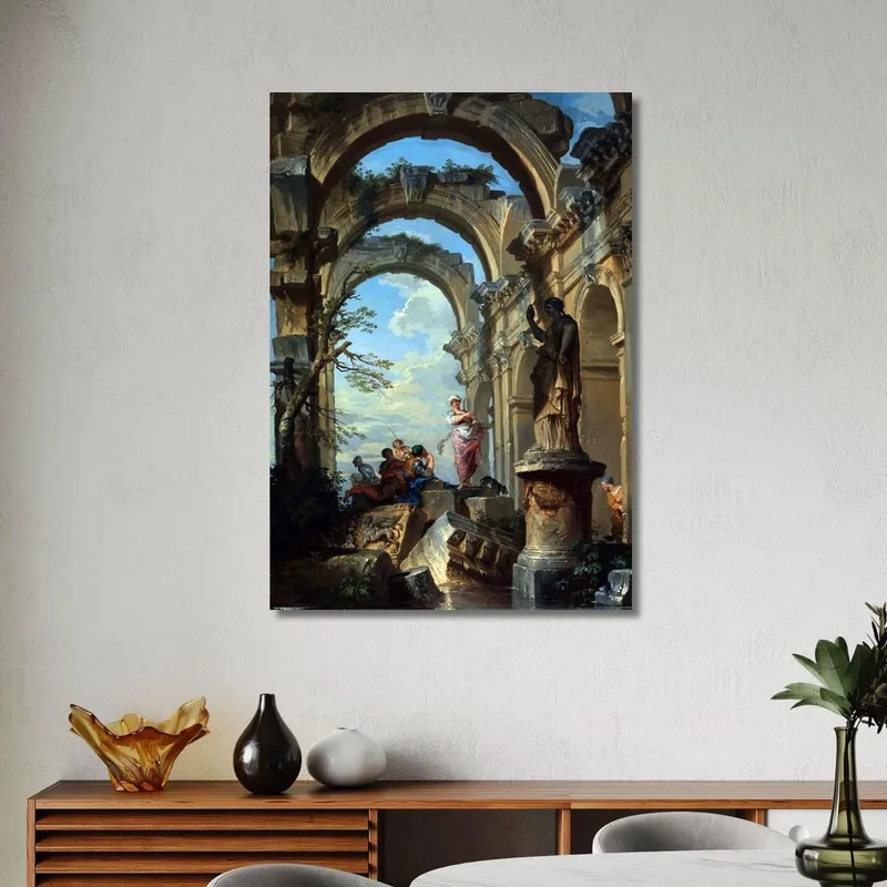 Personnages Parmi Les Ruines Avec Sybil Giovanni Paolo Pannini