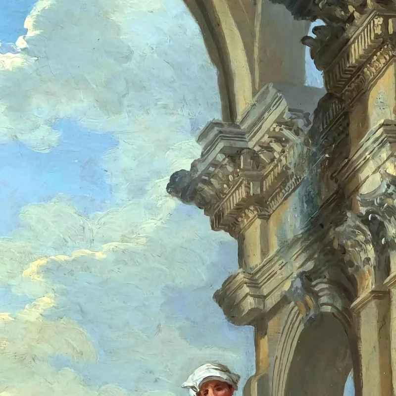 Personnages Parmi Les Ruines Avec Sybil Giovanni Paolo Pannini
