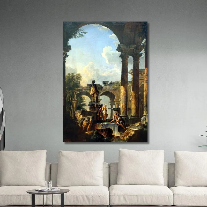 Ideal View With Ruins Giovanni Paolo Pannini