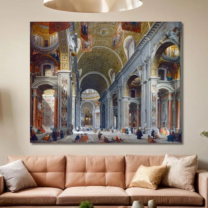 Intérieur De La Basilique Saint-Pierre De Rome Giovanni Paolo Pannini