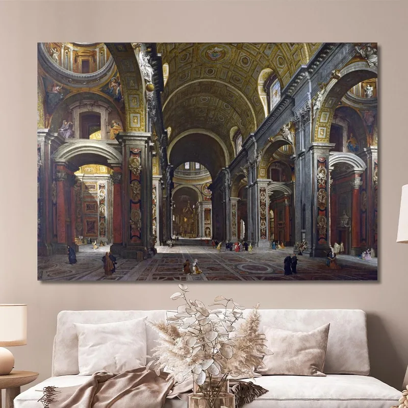 Interior De La Basílica De San Pedro 2 Roma Giovanni Paolo Pannini