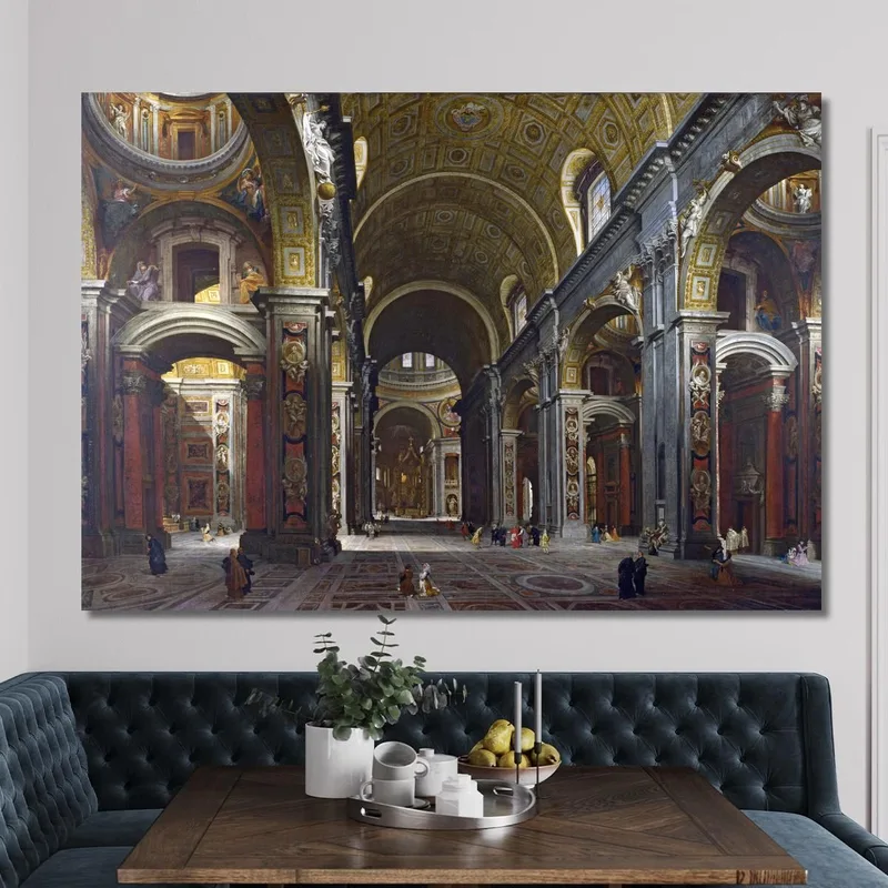 Interior De La Basílica De San Pedro 2 Roma Giovanni Paolo Pannini