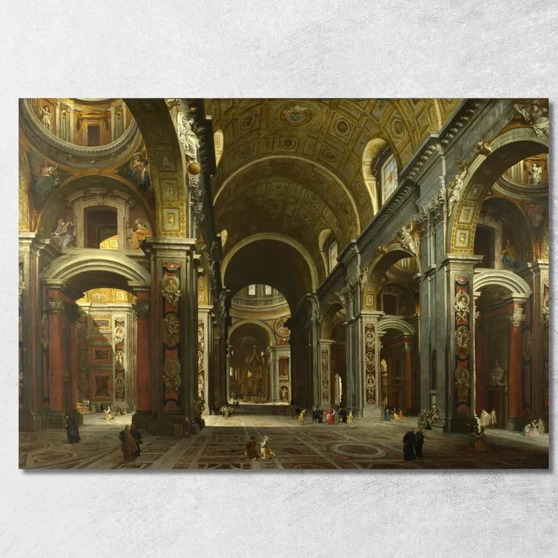 Interno Di San Pietro 3 Roma Giovanni Paolo Pannini quadro stampa su tela