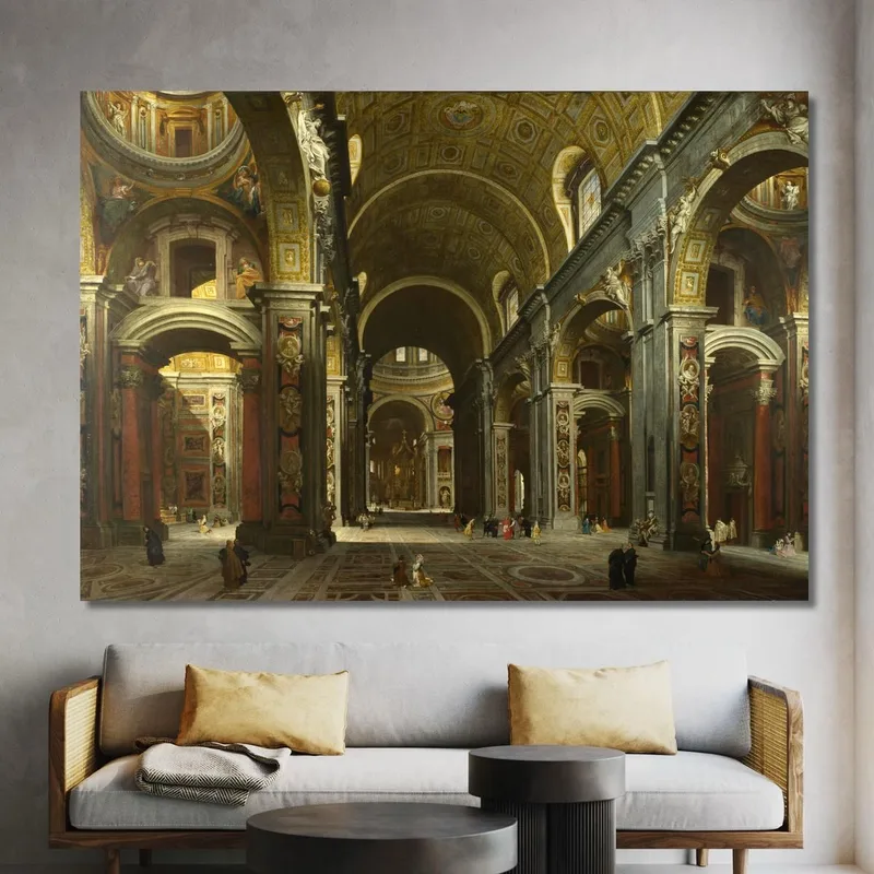 Interior De La Basílica De San Pedro 3 En Roma Giovanni Paolo Pannini