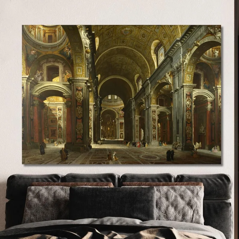 Interior De La Basílica De San Pedro 3 En Roma Giovanni Paolo Pannini
