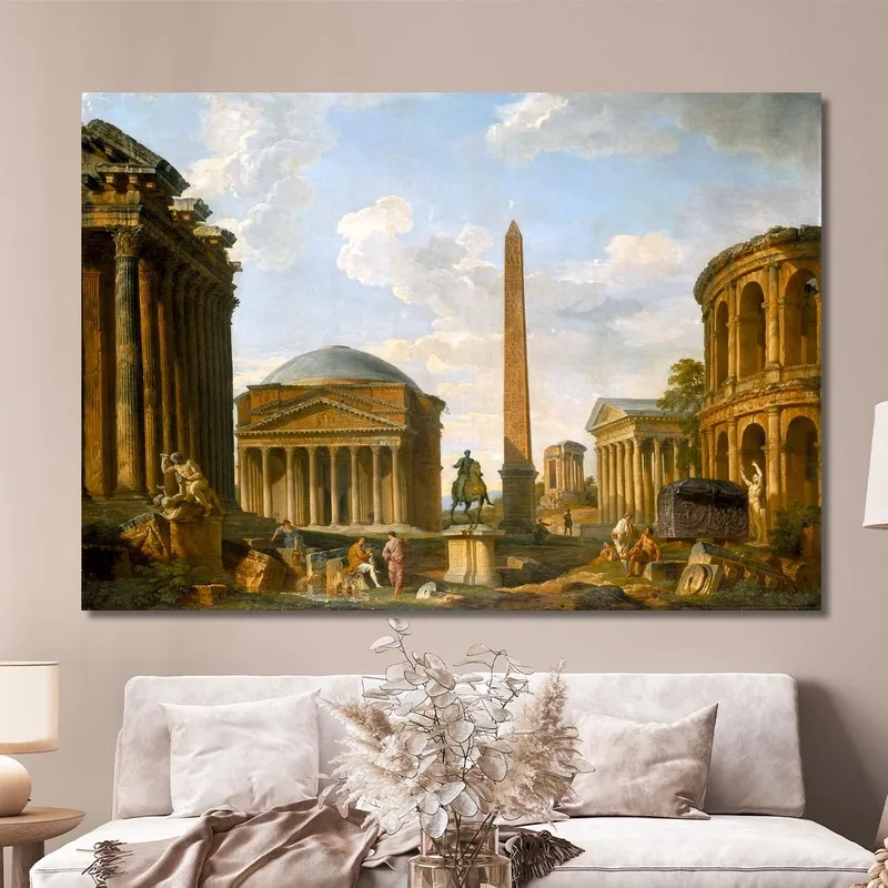 Capricho Romano El Panteón Y Otros Monumentos Giovanni Paolo Pannini