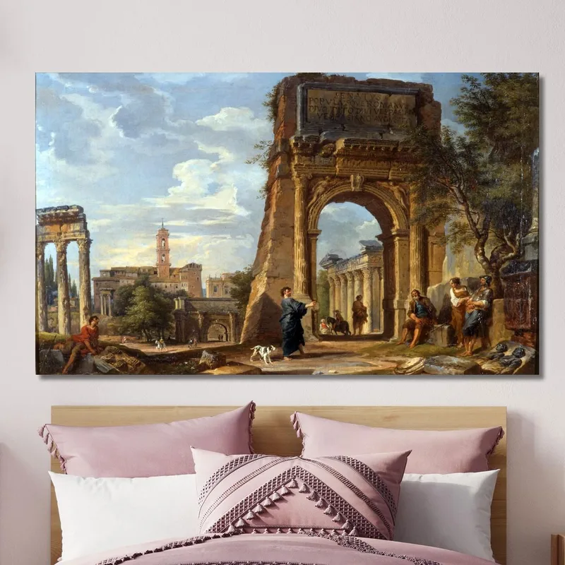 The Arch Of Titus And The Roman Forum Giovanni Paolo Pannini