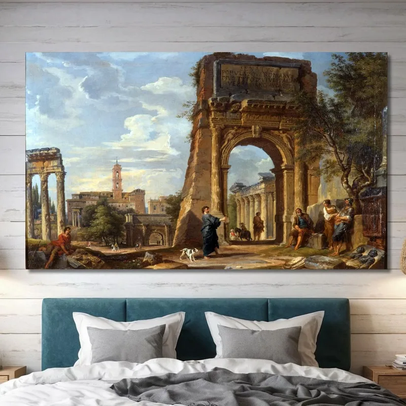 The Arch Of Titus And The Roman Forum Giovanni Paolo Pannini