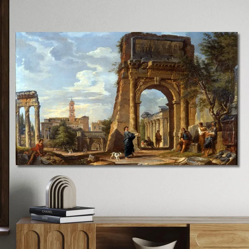 The Arch Of Titus And The Roman Forum Giovanni Paolo Pannini
