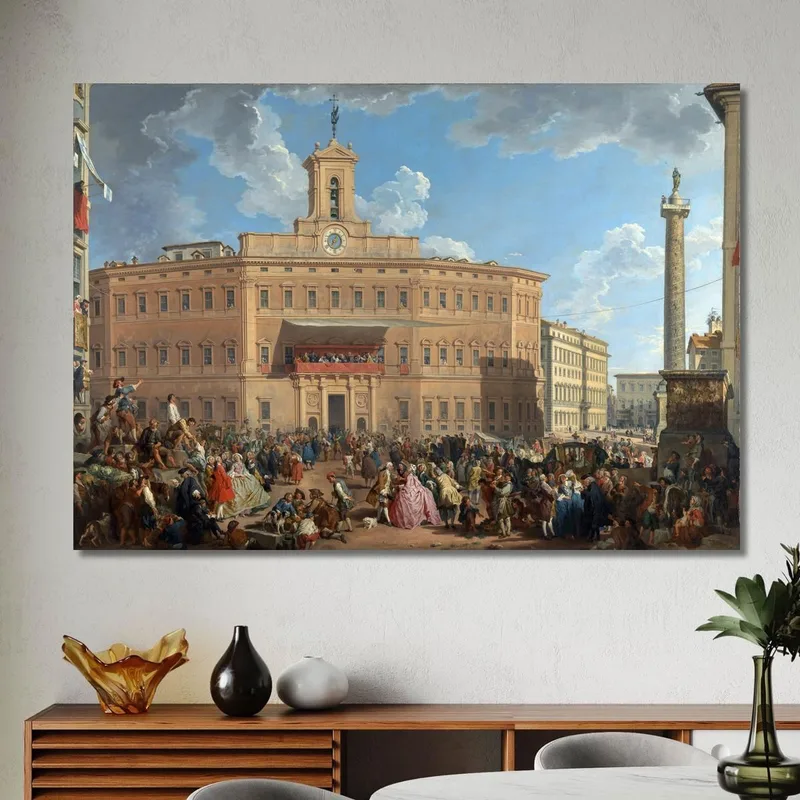 The Lottery In Piazza Di Montecitorio Giovanni Paolo Pannini